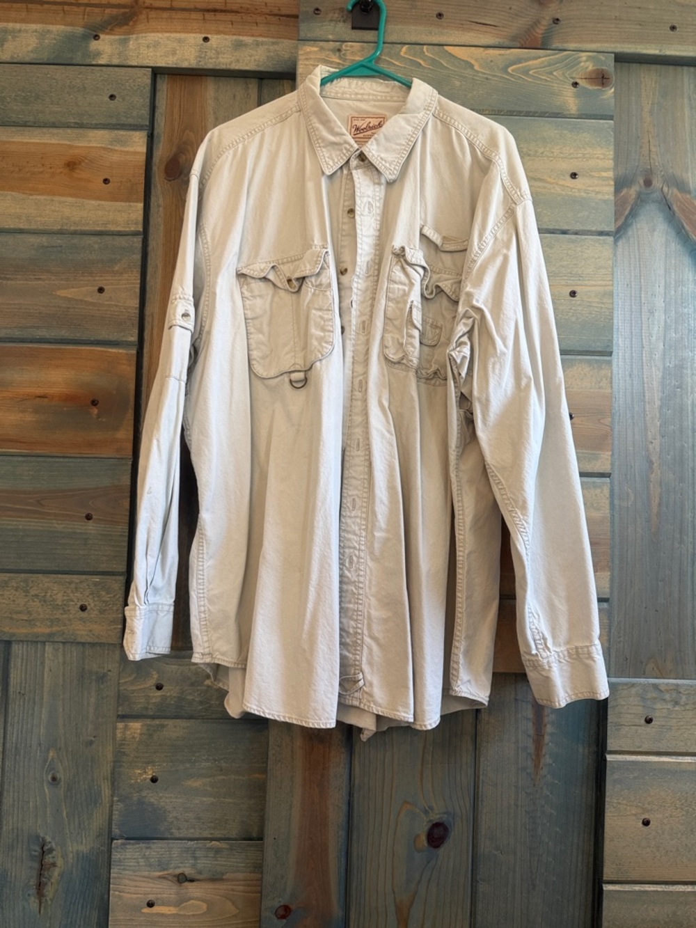Woolrich Cream Button-Front Utility Shirt